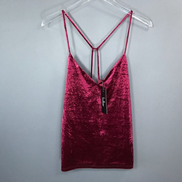 Lulus Tops - Lulu's Crinkle Velvet Strappy Tank Top